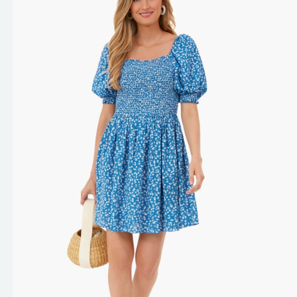 Hyacinth House Blue Ditsy Floral Pai Dress
